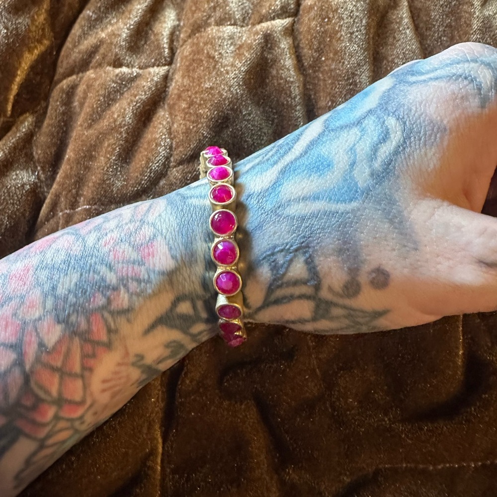Ruby (real faux ?) stretch tennis bracelet 3 for $15 or 4 for $20 - Picture 2 of 5